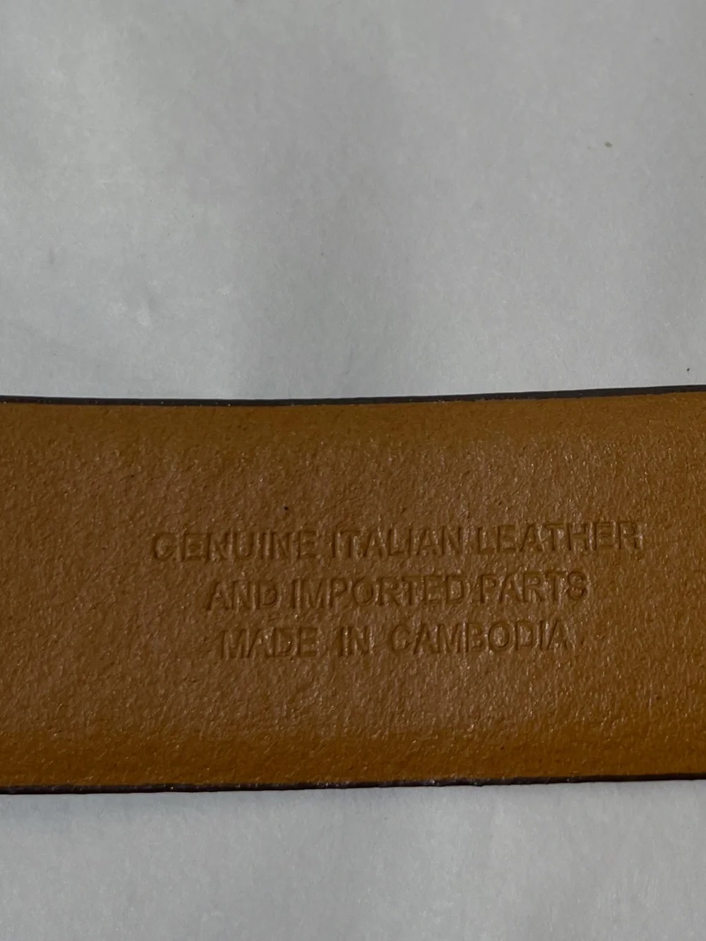Crew Brown Genuine Italian Leather Belt Silver Buckle Men's Sz 34 Unisex